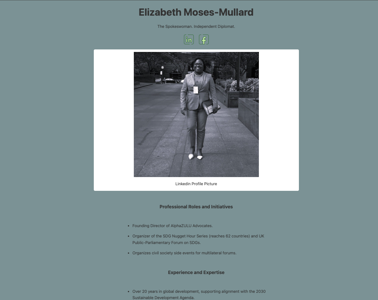 Full size screenshot of Tribute Page project